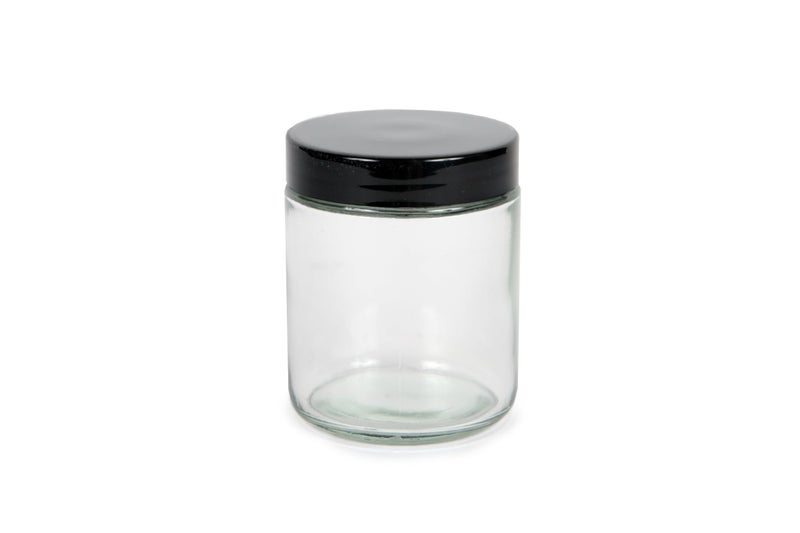 Vivaplex, Clear, 8 ounce, Round Glass Jars, with Black Lids - 8 pack - Image 5